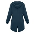 thumbnail image 4 of DYTTDG Women's Oversized Longline Zip-Up Hoodie, Full-Zip Fleece Sweatshirt Jacket with Kangaroo Pocket, Long Hooded Coat for Fall & Winter, 4 of 8