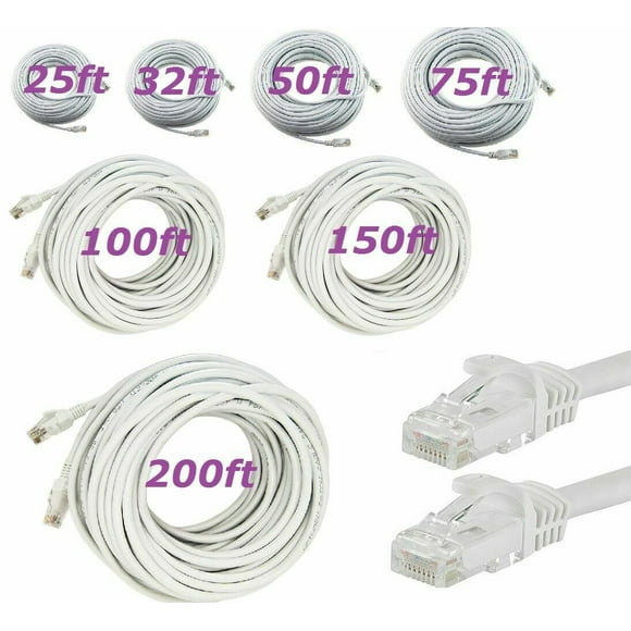 RJ45 Cat5e CAT5 Ethernet LAN Network Cable for PC PS XBox Internet Router White