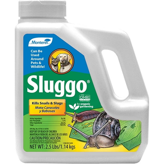 Monterey Sluggo Wildlife Safe Slug and Snail Killer Powder, Omri Certified Pesticide, 2.5 lbs.