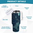 thumbnail image 2 of Yayeee 30oz Stainless Steel Tumbler with Straw and Handle Double-Wall Insulated Travel Water Bottle, Dark Star Map, 2 of 8