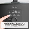 thumbnail image 4 of Martha Stewart 8 QT Slow Cooker, Programmable with Timer, 3 Heat Settings, Nonstick Ceramic, Caviar Gray, 4 of 15