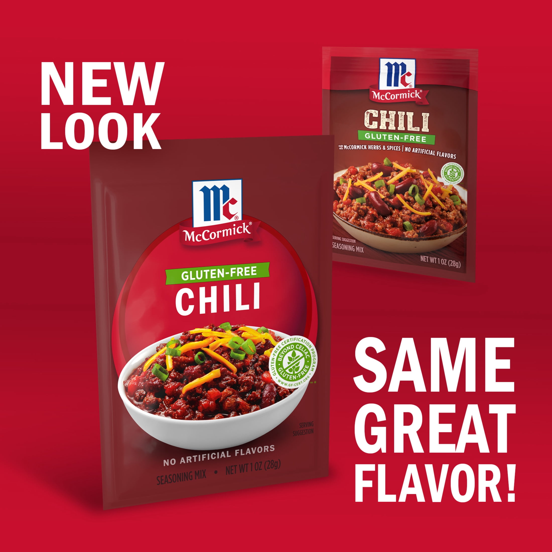 (3 pack) McCormick Gluten Free Gluten Free Chili Seasoning Mix, 1.0 oz Packet