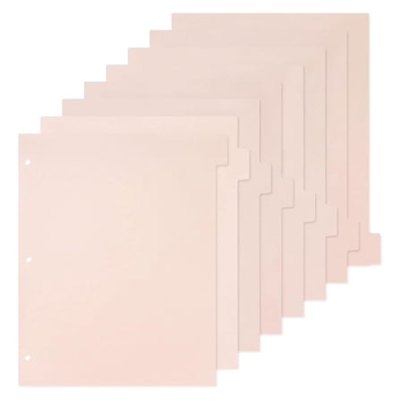 Multibey 8-Tab A4 Binder Dividers, Thick Plastic Tabs for 3-Ring Binders, Pink - Organizer for School, Office & Home
