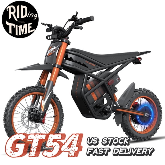 GT54 2000W Electric Dirt Motocycle - 40 MPH Top Speed, 48V/27Ah, 290Nm Torque, Off-Road Hydraulic Suspension, Removable Battery, All-Terrain Tires, UL2849