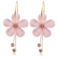 OPALRY Fashion 925 Silver Leaf Zircon Pearl Drop Earrings Women Flower
