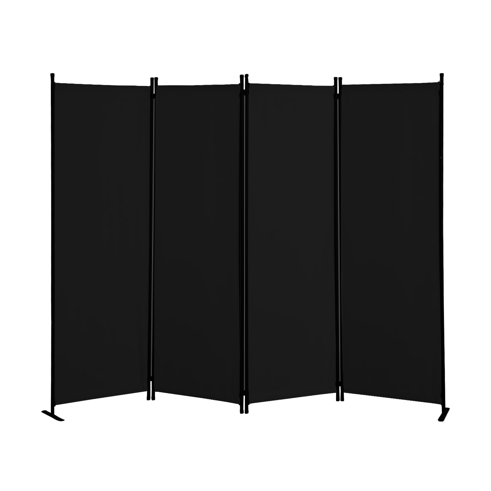 4 Panel Partition Room Dividers Black Folding Privacy Screen Temporary Wall Divider Freestanding