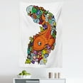 thumbnail image 1 of Cartoon Tapestry, Big Fish with Bunch of Underwater Sea Creatures Animal Ocean Coral Reef Fun, Fabric Wall Hanging Decor for Bedroom Living Room Dorm, 5 Sizes, Multicolor, by Ambesonne, 1 of 1