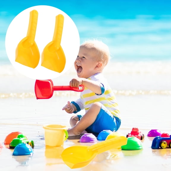 LOLIPPYY 20Pcs Big Sand Shovels Beach Yellow Plastic for Development Tools for Vision and Grasp