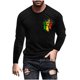 thumbnail image 2 of Blusas y camisas de manga larga con cuello redondo para hombre, blusa con estampado de liberación, de manga larga y cuello redondo, blusa para hombre., 2 of 5