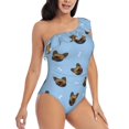 thumbnail image 3 of Pofeuu french Bulldog Face Print Women's One Piece Swimsuits One Shoulder Swimwear Asymmetric Ruffle Monokinis Bathing Suits-XX-Large, 3 of 6