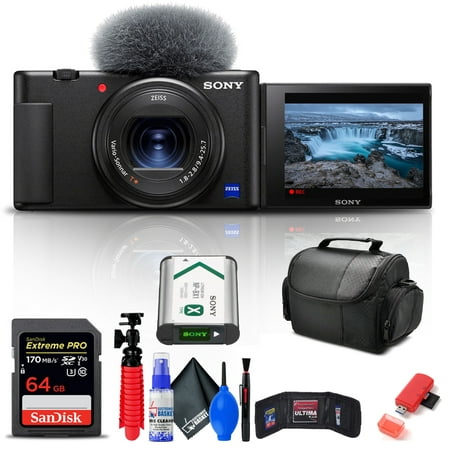 Image of Sony ZV-1 Digital Camera + 64GB Memory Card + Card Reader + More