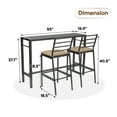 thumbnail image 2 of 3Pcs Outdoor Patio Bar Set, 55" Rectangular Pub Height High Top Bar Table with 2 Cushioned Bar Stools, Metal Bar Table and Chairs Set for Outside, Patio, Balcony, Backyard, Porch, Deck, 2 of 8