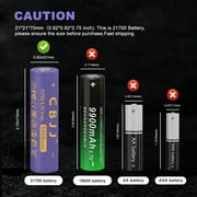 3.7V 21700 Batteries 5000mAh Rechargeable Li-ion Cell for Flashlight Flat Top Battery