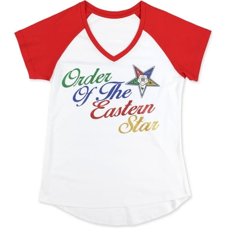 Big Boy Eastern Star Divine S2 V-Neck Ladies Tee [White - S]
