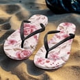 thumbnail image 7 of Wismoutput Rose Red Flowers Slim Flip Flops Womens Lightweight Non Slip Shower Slides Comfort Slip-on Casual Open Toe House Sandals Summer Beach Spa Flip Flops Black Size 6, 7 of 7