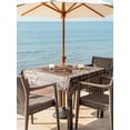 thumbnail image 3 of Outdoor Tablecloths with Umbrella Hole & Zipper, Texas Star Vintage 54x54 Inch Square Tablecloths, Brown Retro Art Red Berry Wooden Waterproof Table Cloth, Patio/Pool/Picnic Table Covers, 3 of 8