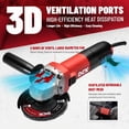 thumbnail image 3 of Restored DCK Angle Grinder,4-1/2-Inch,6.7Amp Cut off Tool Grinder,11,800 RPM with 2 Safety Guards,6-Piece Discs(2 Cutting/2 Grinding/2 Flap Discs),Professional Angle Grinder for Metal,Wood (Refurbished), 3 of 8