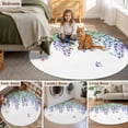 thumbnail image 5 of Wisteria Round Area Rug 7Ft Washable Circle Rugs for Dorm Laundry Room, Purple Flowers Leaves Butterflies Botanical Spring Non-Slip Carpet Floor Mats Indoor Outdoor Carpet Runner Aesthetic Home Decor, 5 of 8
