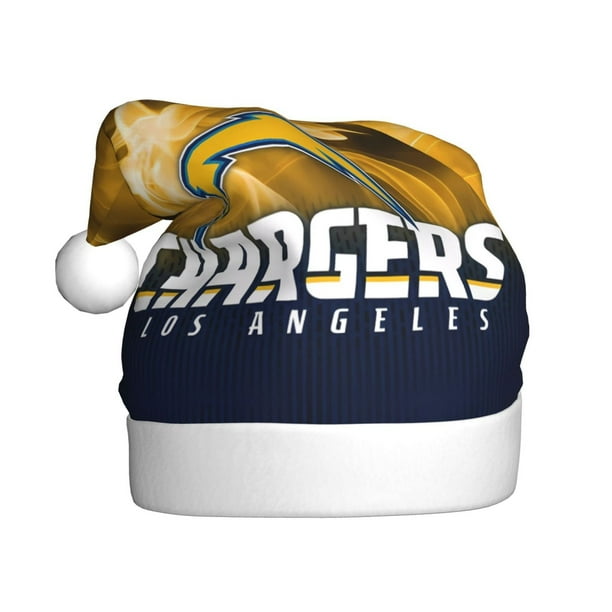 Gorros navideños personalizados para adultos del equipo de fútbol Chargers, gorros con decoración navideña, gorros de regalo navideño
