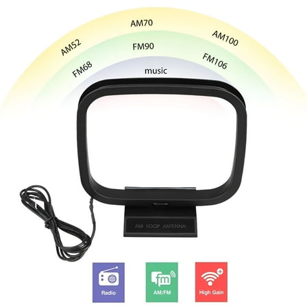 GJX AM FM Loop Antenna 2 Pin Bare Wire Connector AM Antenna Cable Wire for Table Top Home Stereo Receiver Radio Receiver Indoor