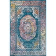thumbnail image 1 of Unique Loom Charme Haut-Bas Tapis de Zone Moderne Pile 5' x 8' Rectangle Sarcelle/ivoire, 1 of 2