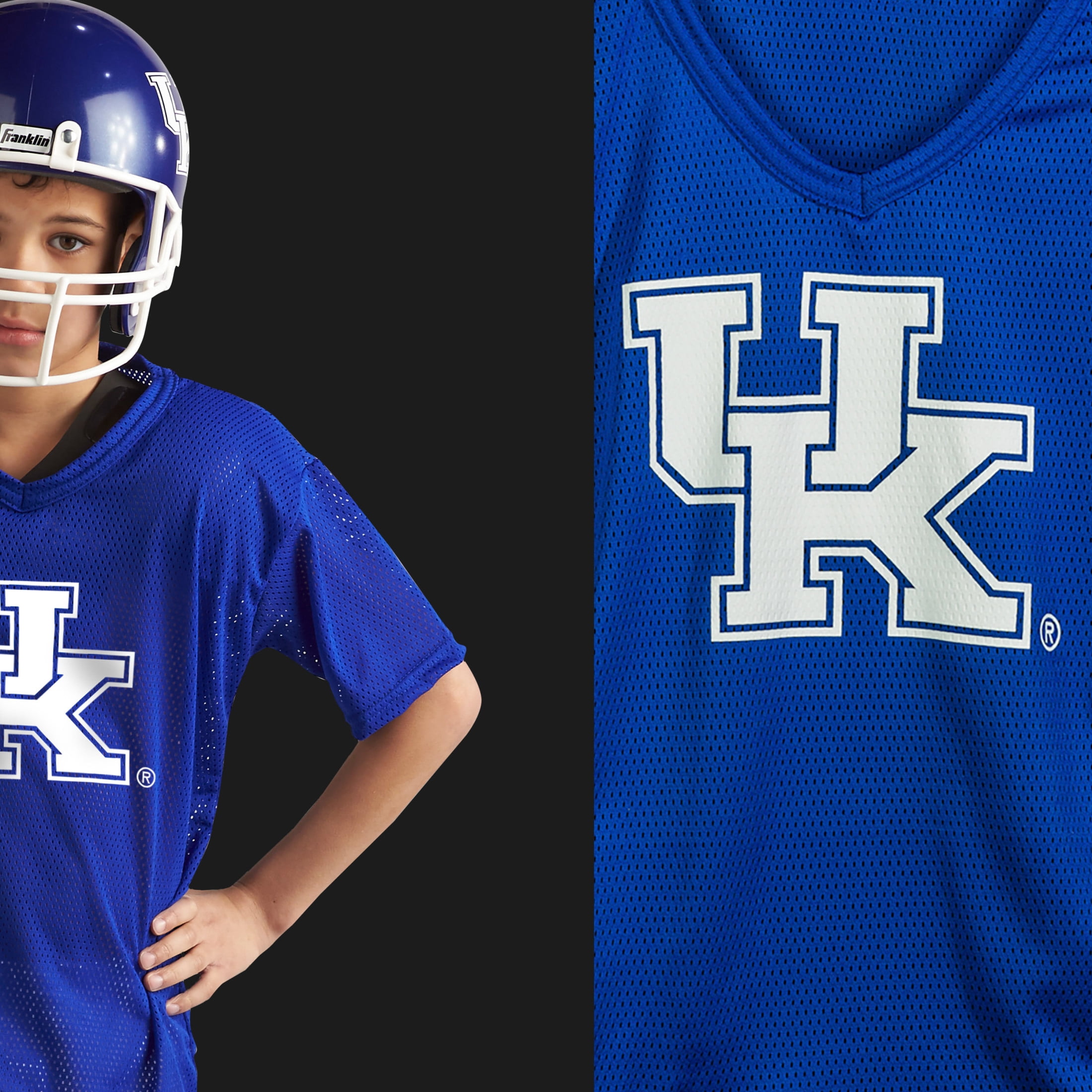 Franklin Sports Kentucky Wildcats Kids College Football Uniform Set - Youth NCAA Uniform Set - Includes Jersey, Helmet, Pants - Youth Medium