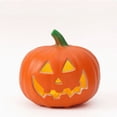 thumbnail image 3 of Halloween Classic Jack O Lantern Pumpkin, Grinning Smiling Pumpkin LED Light, Hollow Cutout Pumpkin Figurine for Mantel Covered Porch Indoor Fall Seasonal Home Decor, 3 of 7