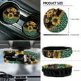 thumbnail image 6 of Renewold Sunflower Leopard Print Green 12 PCS Front Car Seat Cover Full Set, with Steering Wheel Cover Seat Belt Pad Armrest Mat Trash Bin Rear View Mirror Cover Cup Holders Keychain Air Vent Pouch, 6 of 7
