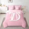 thumbnail image 2 of Manfei Girls Cartoon Ribbon Bow Initial D 7pcs Full Bedding Set - Dreamy Princess Style, 2 of 7