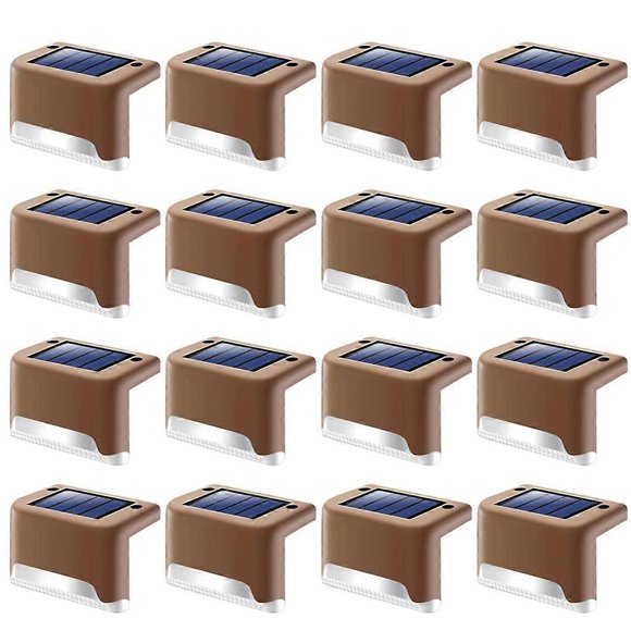 16 Pack Fence Post Solar Lights for Patio Pool Stairs Step and Pathway, Weatherproof LED Deck Lights Solar Powered_Special Gift:As shown Great Gift