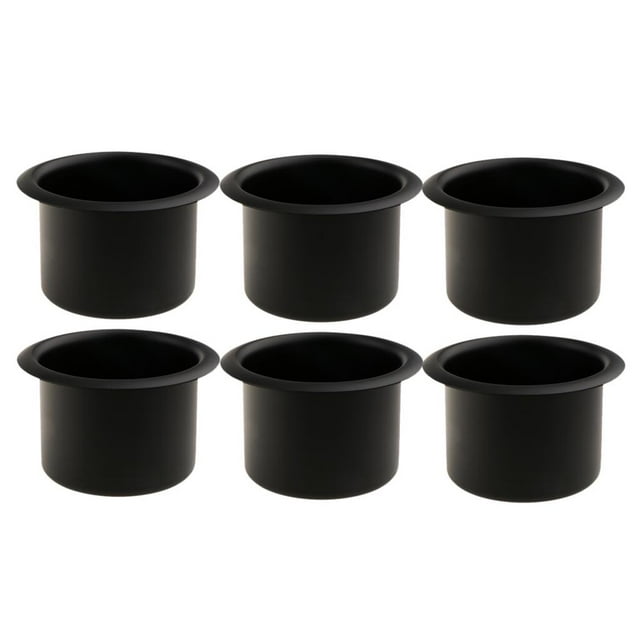 6x Almacenamiento Interno Del Tenedor de Vaso Del Coche Cola Aleación de Aluminio Negro Soporte para Bebidas para Vehículos Recreativos Marinos