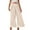 Beige, variant on Plus Size Women's High Waist Linen Wide Leg Capri Pants - Breathable Fabric, Relaxed Fit, Petite to Plus - S-XXL for Spring/Fall