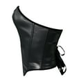 thumbnail image 5 of Xfvqtps Leather Corsets for Women Back Strap Lace up Boned Overbust Corset Bustier Shapewear Black, 5 of 6