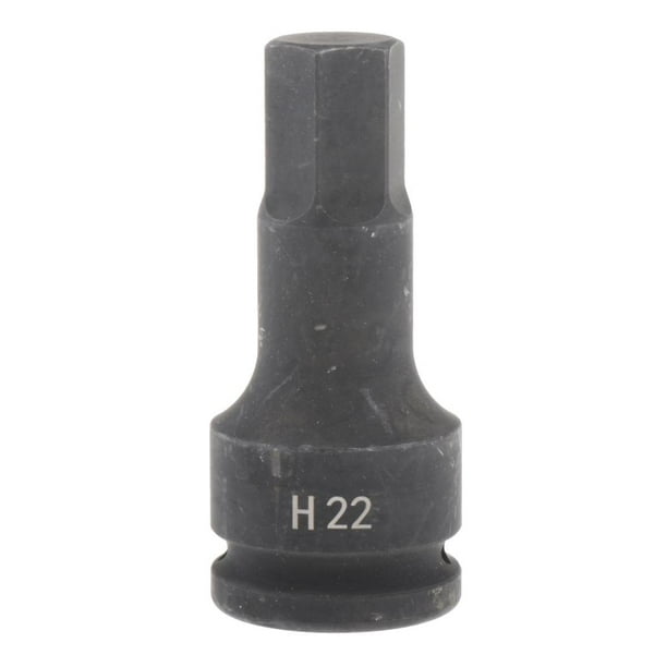 Dado de impacto neumático largo de 3/4 de pulgada, puntas hexagonales, dados para tuercas de eje, herramienta Allen 22mm