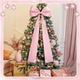 thumbnail image 2 of Light Pink Velvet Giant Christmas Bow – 4 ft Oversized Tree Topper, Window, Wall & Mantle Decoration for Xmas Party & Holiday Home, 2 of 6