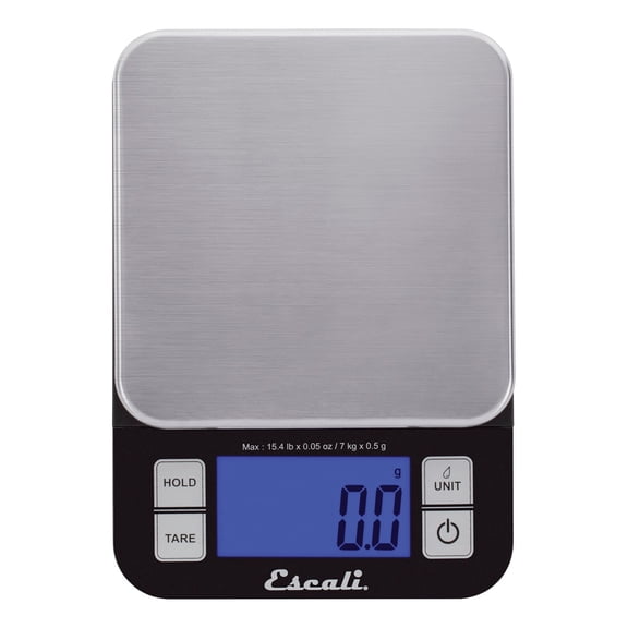 Escali Nutro Digital Food Scale, Multi-Functional Kitchen Appliance, Precise Weight Measuring and Portion Control, Baking and Cooking Made Simple, Stainless Steel Platform, Black, 1 Unit