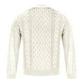 thumbnail image 6 of Wyobmus Men's Crew Neck Sweater Slim Fit Lightweight Sweatshirts Cable Knit Long Sleeve Solid Pullover Beige, 6 of 6