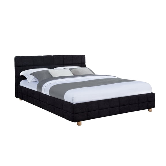 Best Master Furniture Ctalon Queen Fleece Bed, Black
