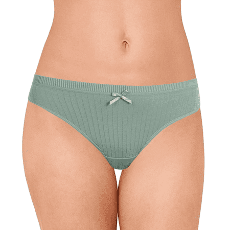 Meiodtion Underwear for Women No Show Thong Breathable Seamless Panty Sport Cute Elastic Waist Comfort Panties Green M