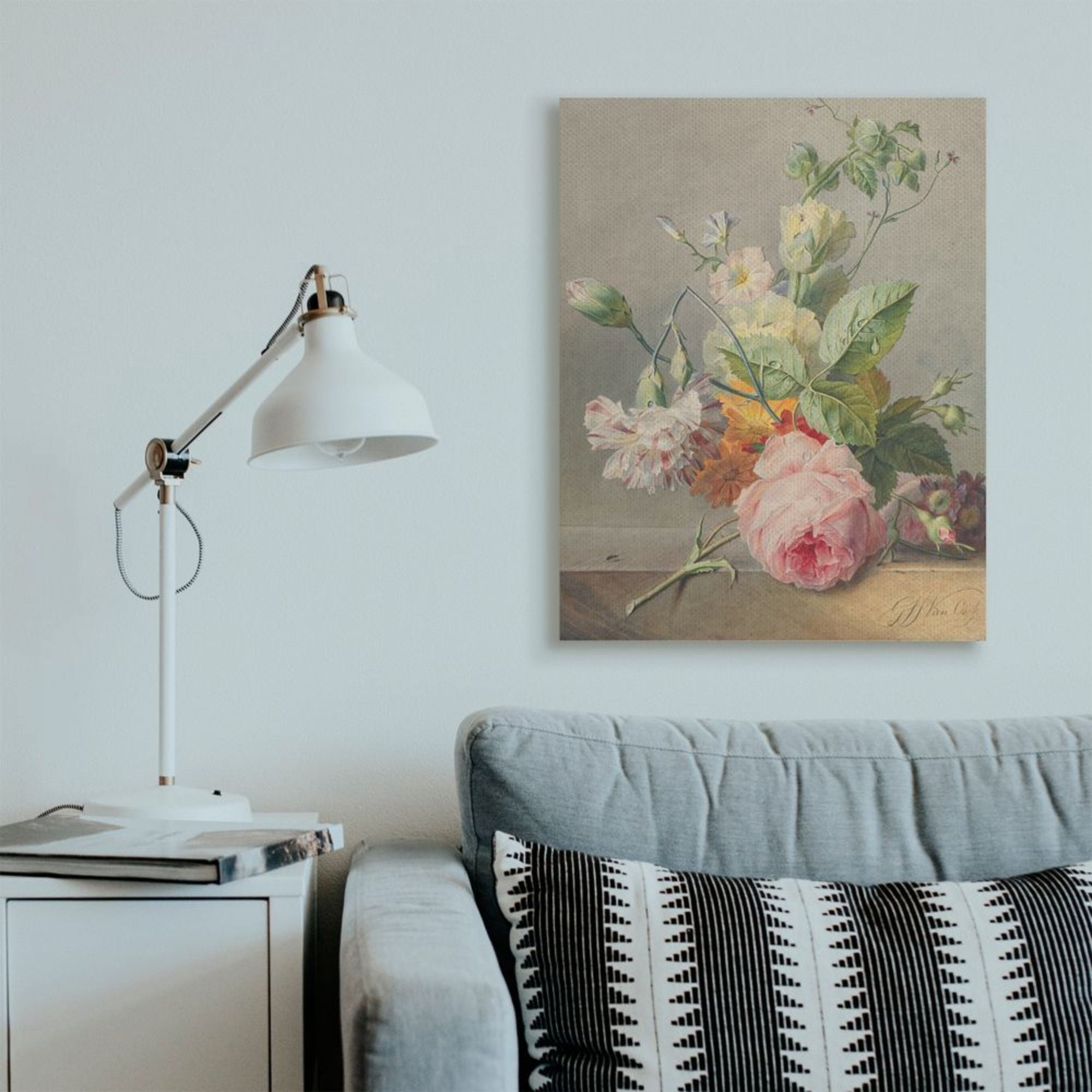Stupell Industries Vintage Aged Pink Florals on Table Still-Life Design by Ziwei Li, 30" x 40"