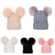 thumbnail image 5 of Gorro de bebé con doble bola de pelo, tejido a mano, estilo europeo y americano, para otoño e invierno, gorro de punto cálido y transpirable, 5 of 6