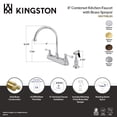 thumbnail image 4 of Kingston KB3755BLBS Vintage Two-Handle 4-Hole 8" Centerset Kitchen Faucet with Brass Sprayer in Oil Rubbed Bronze, 4 of 4
