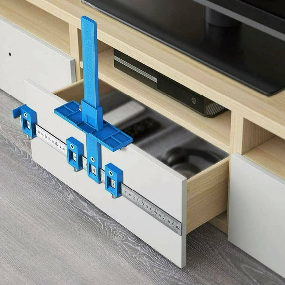 imUfer Cabinet Hardware Fixture Punch Locator Adjustable Punch Drill Locator Handle Template Tool Kit Blue