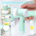 thumbnail image 4 of Cepillo de limpieza eléctrico recargable | 3 cabezales de cepillo reemplazables | Batería de 1200mAh | Carga USB | Fregadora multisuperficie para baño, paredes de cocina, azulejos | Verde Menta, 4 of 9