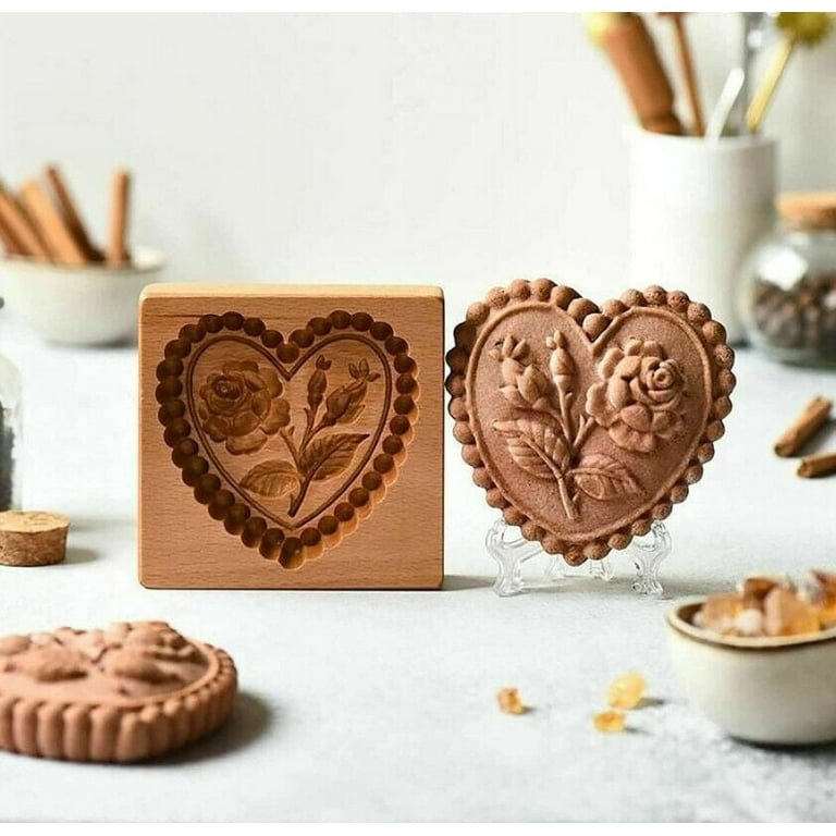 Mould Shortbread Mold Carved Wooden Gingerbread Cookie Mold Cookie