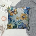 thumbnail image 2 of Fenyluxe Blue and Yellow Floral Pillow Covers ,White Vintage Daisy Flower and Butterfly Spring Throw Pillow Covers Home Sweet Home Pillowcase for Home Couch Decorative Pillow Covers 18x18in, 2 of 5
