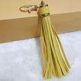 thumbnail image 4 of Tnobhg Tassel Keychain Pendant Faux Leather Solid Color Lobster Clip Fringe Stainless Lightweight Portable DIY Keyring Schoolbag Decoration Pendant, 4 of 8