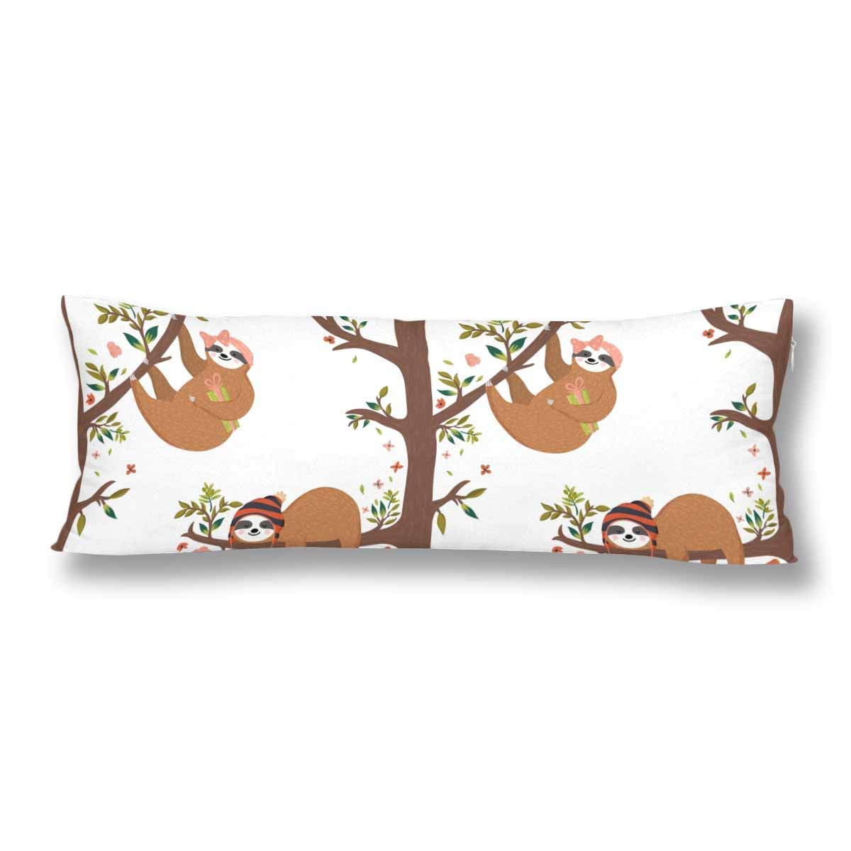 Gckg Cute Baby Sloth On The Tree Body Pillow Covers Case