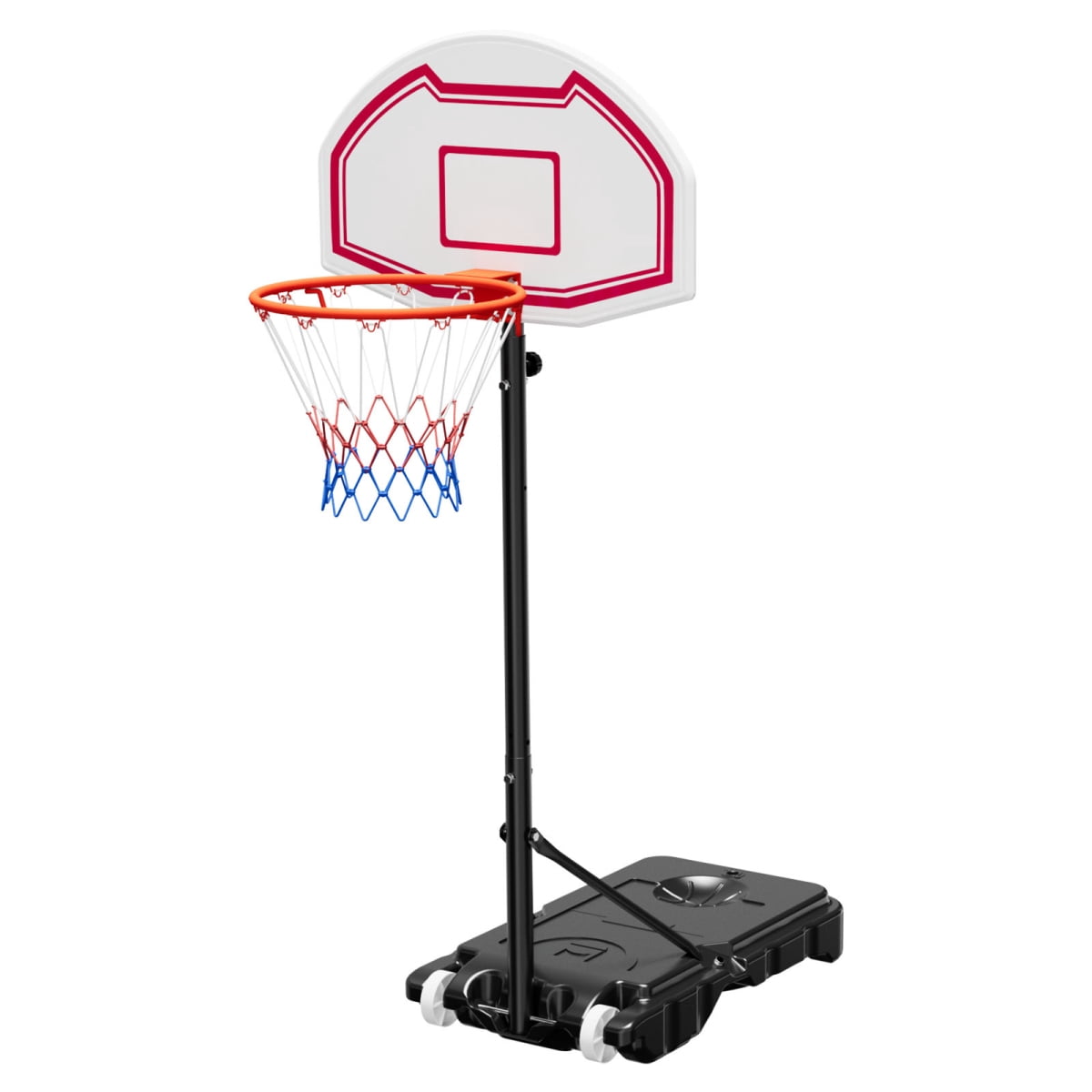 ZHICHUN Kids Portable Basketball Hoop 5.2-6.9ft Height Adjustable Rolling Wheels for Patio & Poolside