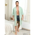 thumbnail image 2 of EA'S SECRET 100% Cotton Men's Lightweight Robe Short Sleeve Mens Bathrobe Lightweight Spa Bath Robe for Men(Turquoise,L), 2 of 7